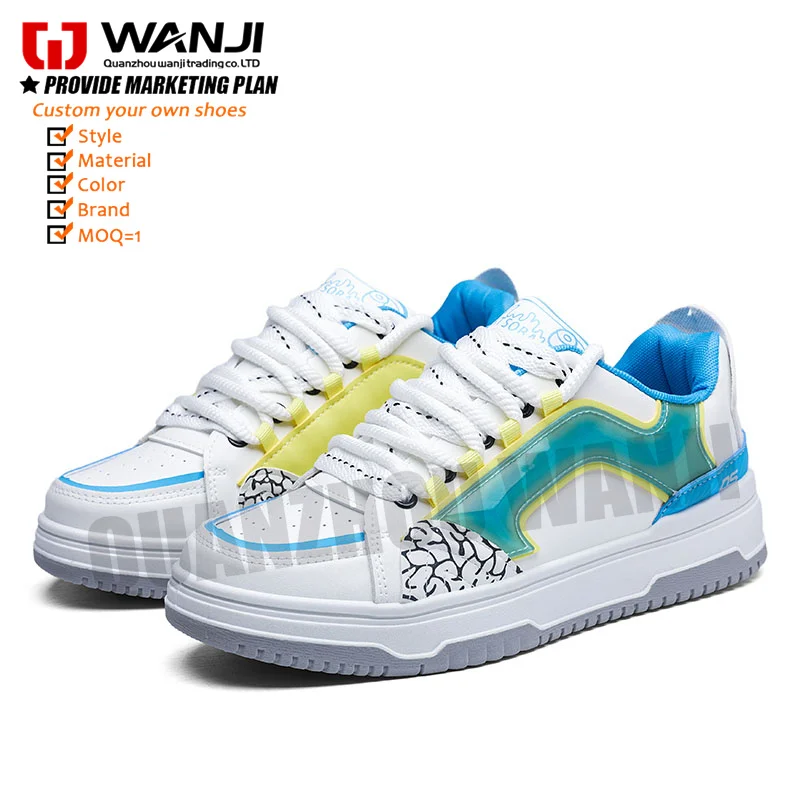 New Hot Selling Fresh Color Matching Casual Comfortable All-In-One Wear Buffer Shock Absorption Running Custom Sneakers