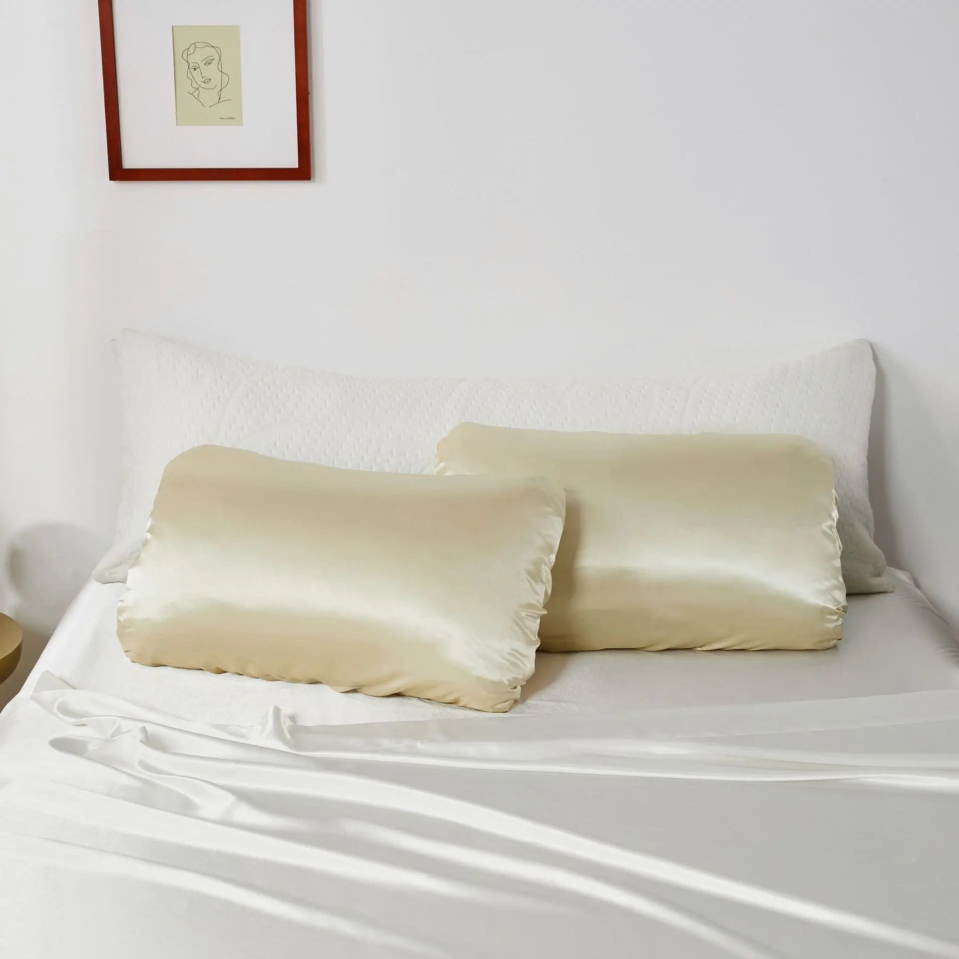 custom Bonnet silky satin  Pillowcase  Low MOQ Reversible Elastic Silky  Pillow Cases