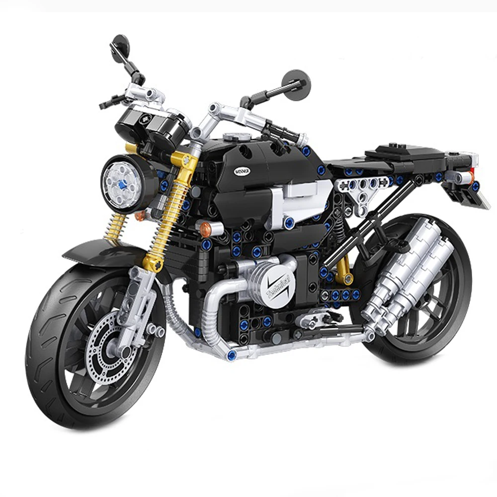 Winner 7052 MOC 621 шт. статическая Ретро модель мотоцикла, собранные строительные блоки, кирпичи, игрушки «сделай сам» для детей, подарок на день рождения