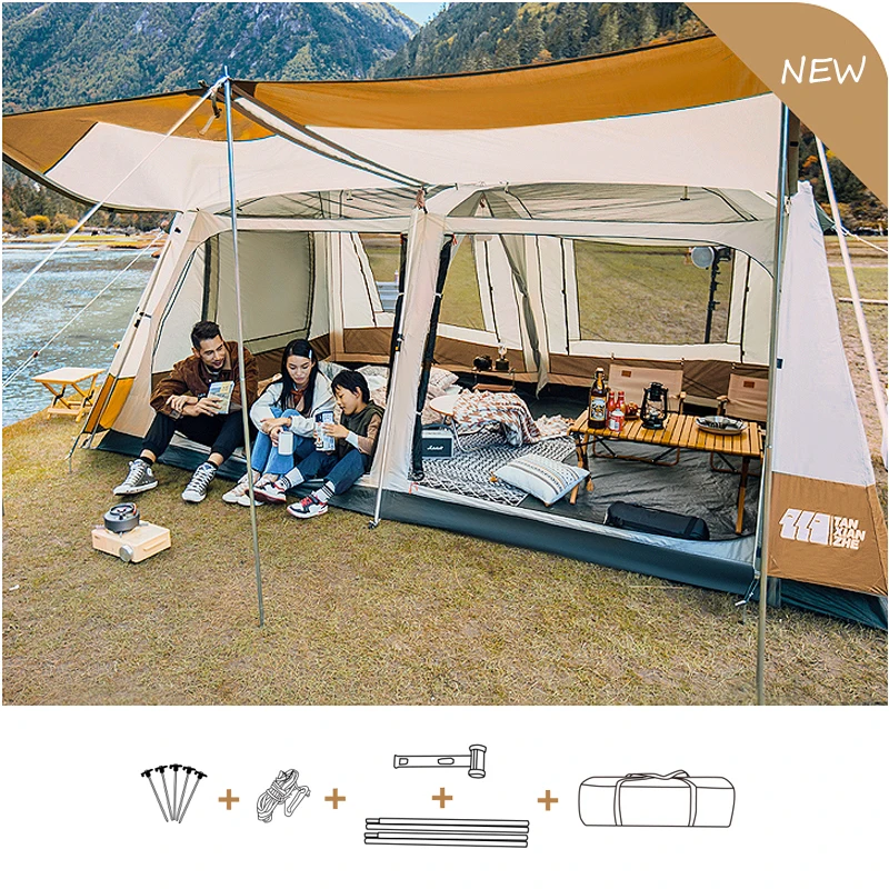 4-10 Person Large Family Tent with Double Layer Waterproof Cabin Tents Automatic For Outdoor Camping Picnic