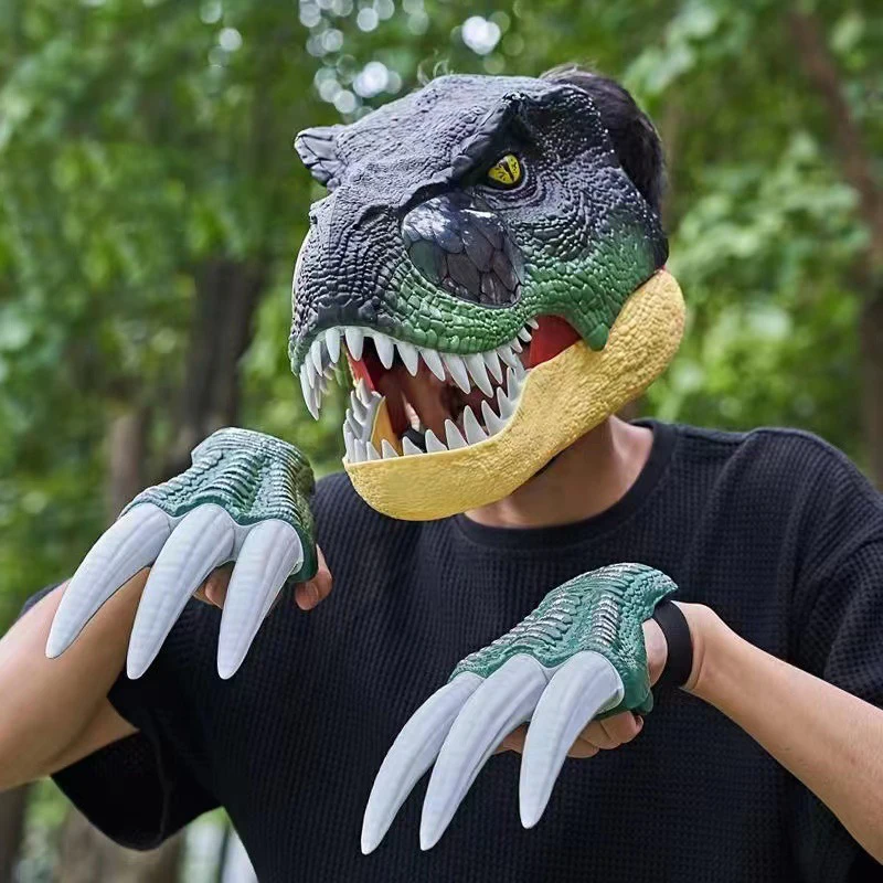 Factory New Full Face Realistic Scary Dinosaur Head Mask Masquerade Cosplay Animal Facial Party Mask for Funny Masks Category