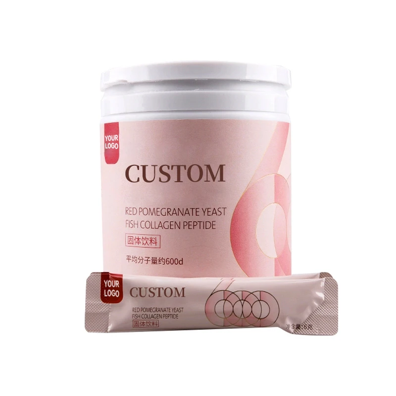 OEM Custom Red pomegranate fish collagen peptides powder for skin whitening beauty supplement
