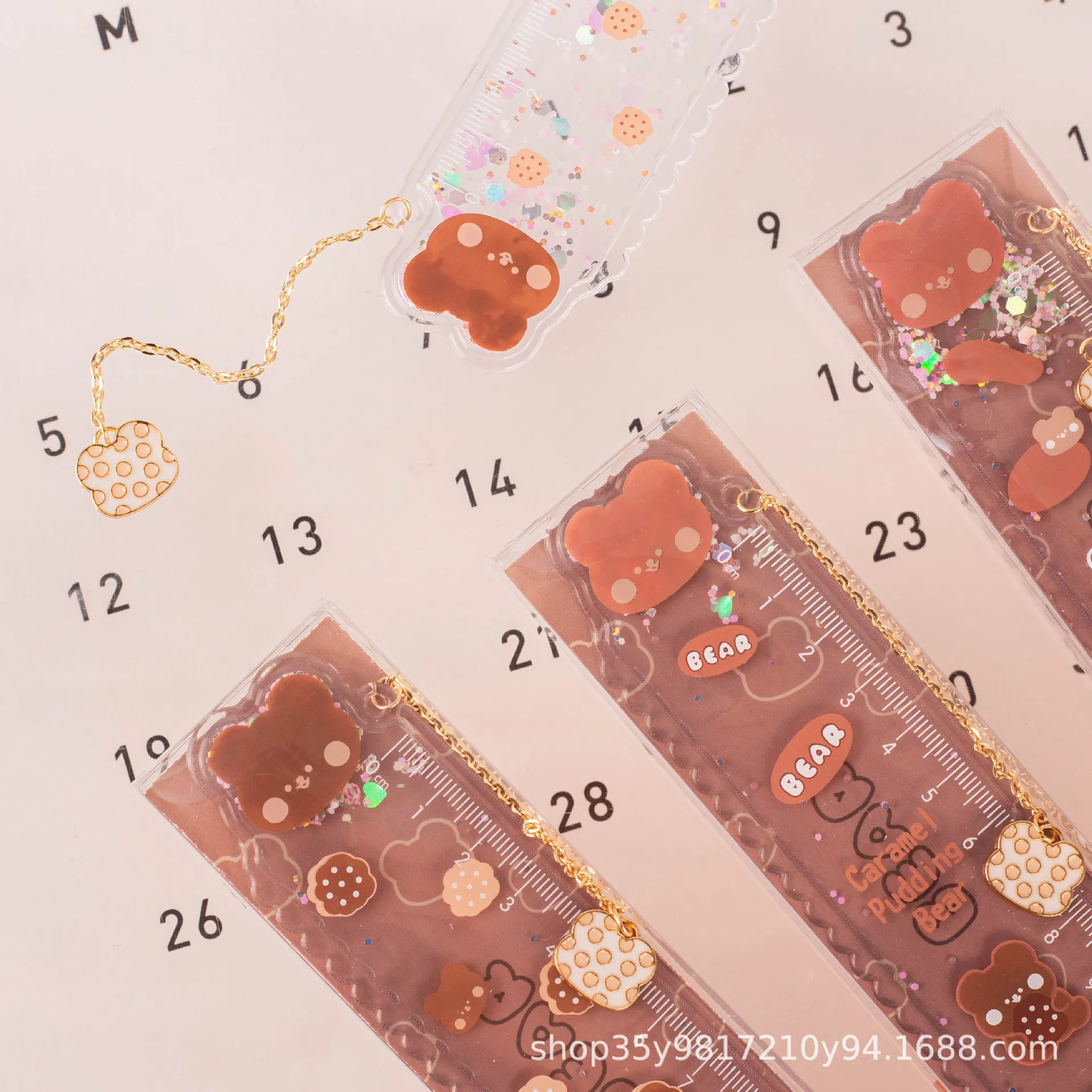 Kawaii измерительные инструменты Милая линейка с медведем в масляные канцелярские принадлежности Студенческая для рисования девушек 15
