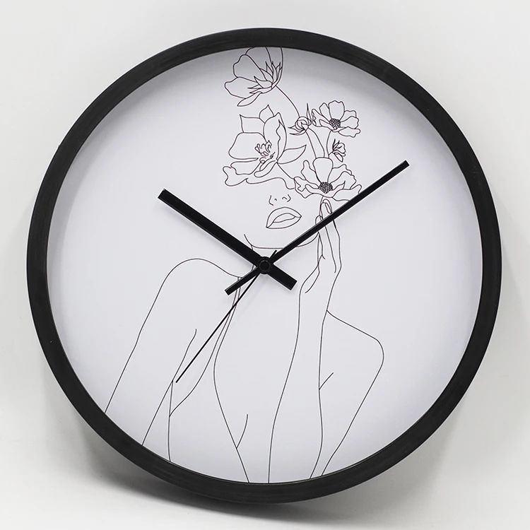Wholesale 10 Inch Silent Wall Decor Clock Sexy Lady Design Simple Creative Wall Clock For Cafe Restaurant
