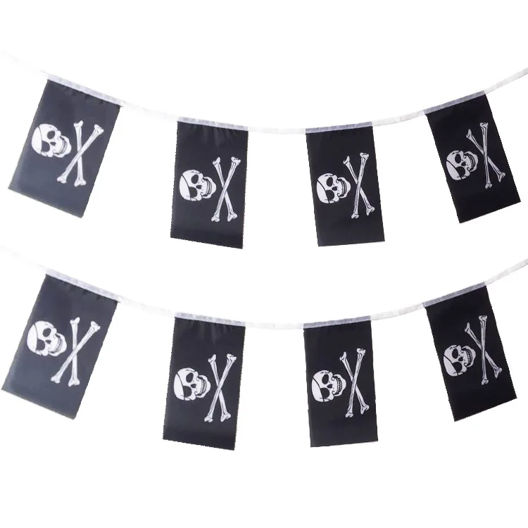 Wholesale Triangle hanging flag background wall decoration flag black white green red triangle