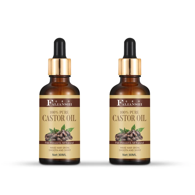 Частная торговая марка, 100% натуральное органическое масло ши, холоднопрессованное касторовое масло для роста ресниц и бровей