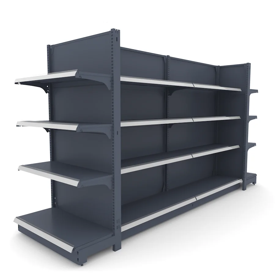 Supermarket Display Racks Steel and Wood Material Gondola Rack Shelving for Storage for Store Use-RZ