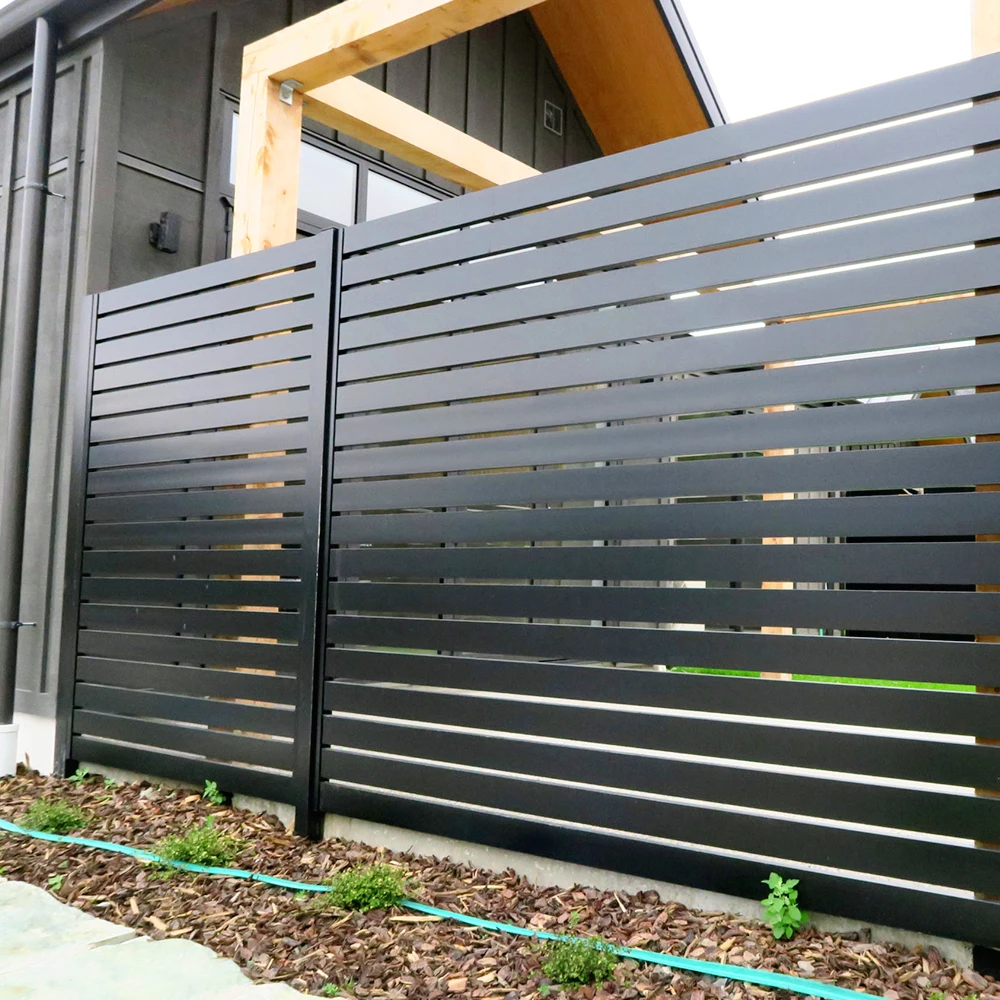 Garden Aluminum Privacy Fence Profile Louver Frame Bar Horizontal Slat Fence