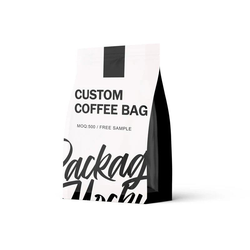 Custom White Black designer seal coffee beans bag food grade free sample coffee tea bags package (60721535603)