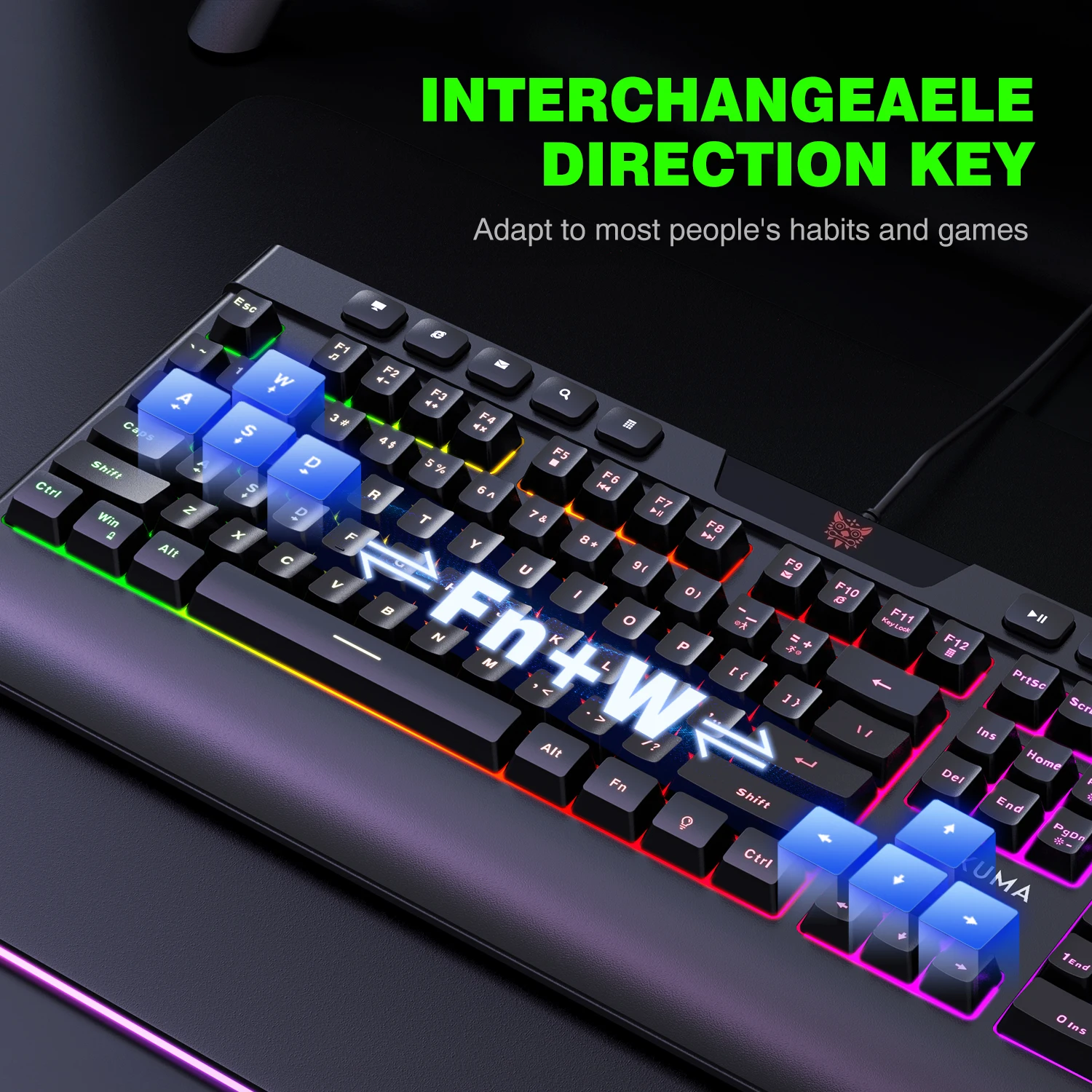 Механическая клавиатура Onikuma G21 + cw902 2021 Проводная RGB и мышь игровой