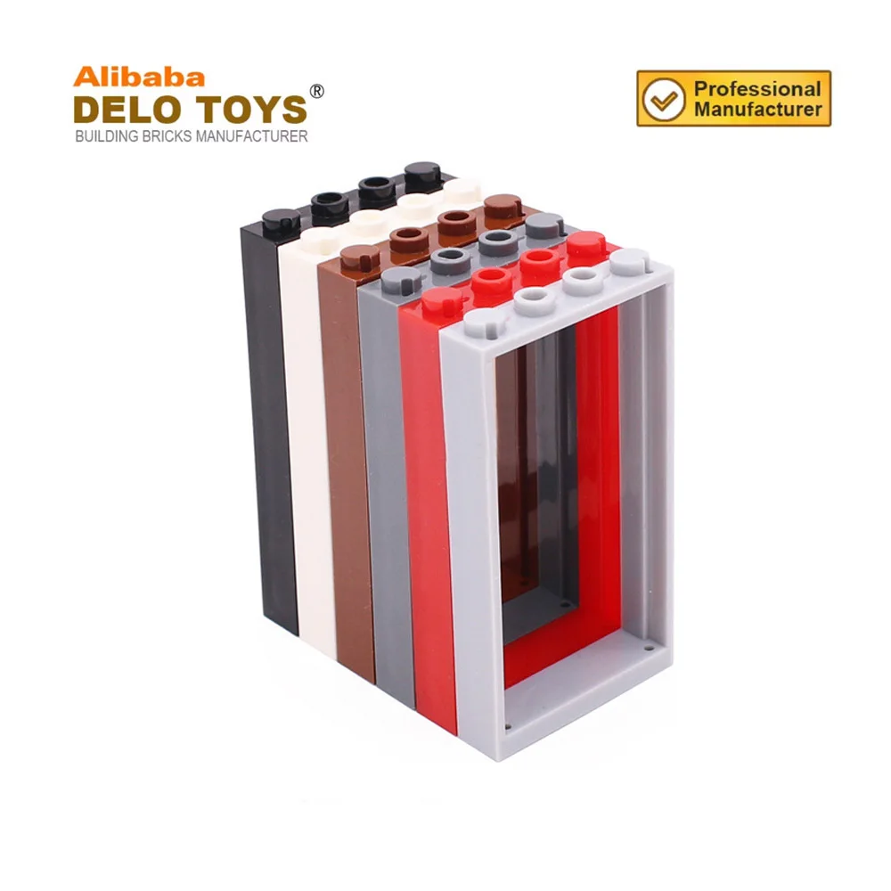 DIY parts building blocks Plastic Toy bricks accessories Door, Frame 1 x 4 x 6 with 2 Holes on Top and Bottom (NO.60596)