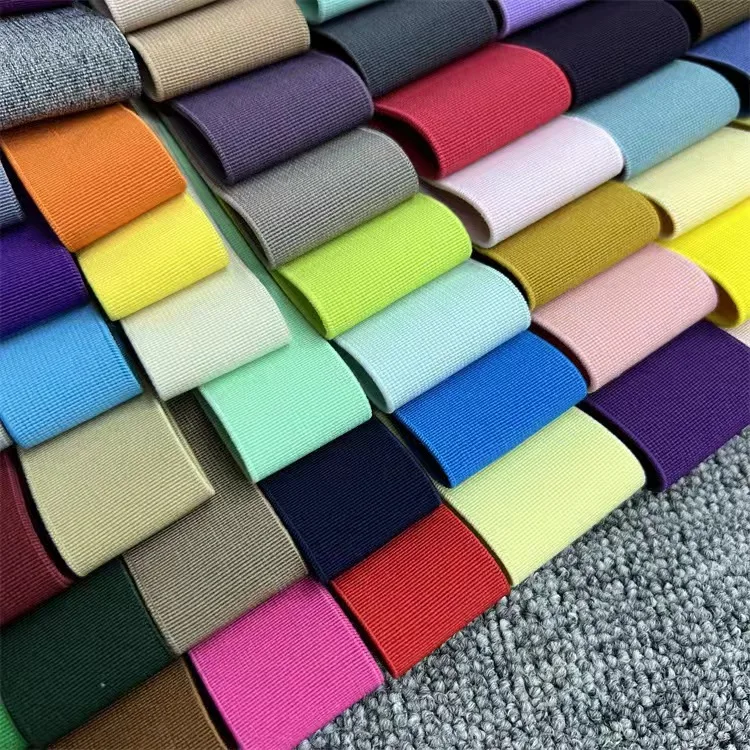 Custom Polyester 10mm-80mm Knitting Elastic Tape Elastic Band for Waistband