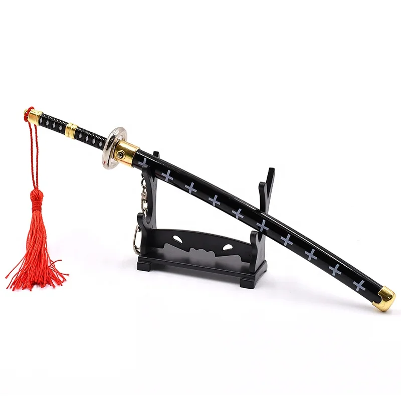 Hot selling factory direct sales of Japanese classic anime one pieces character exclusive katana metal crafts sword key chain