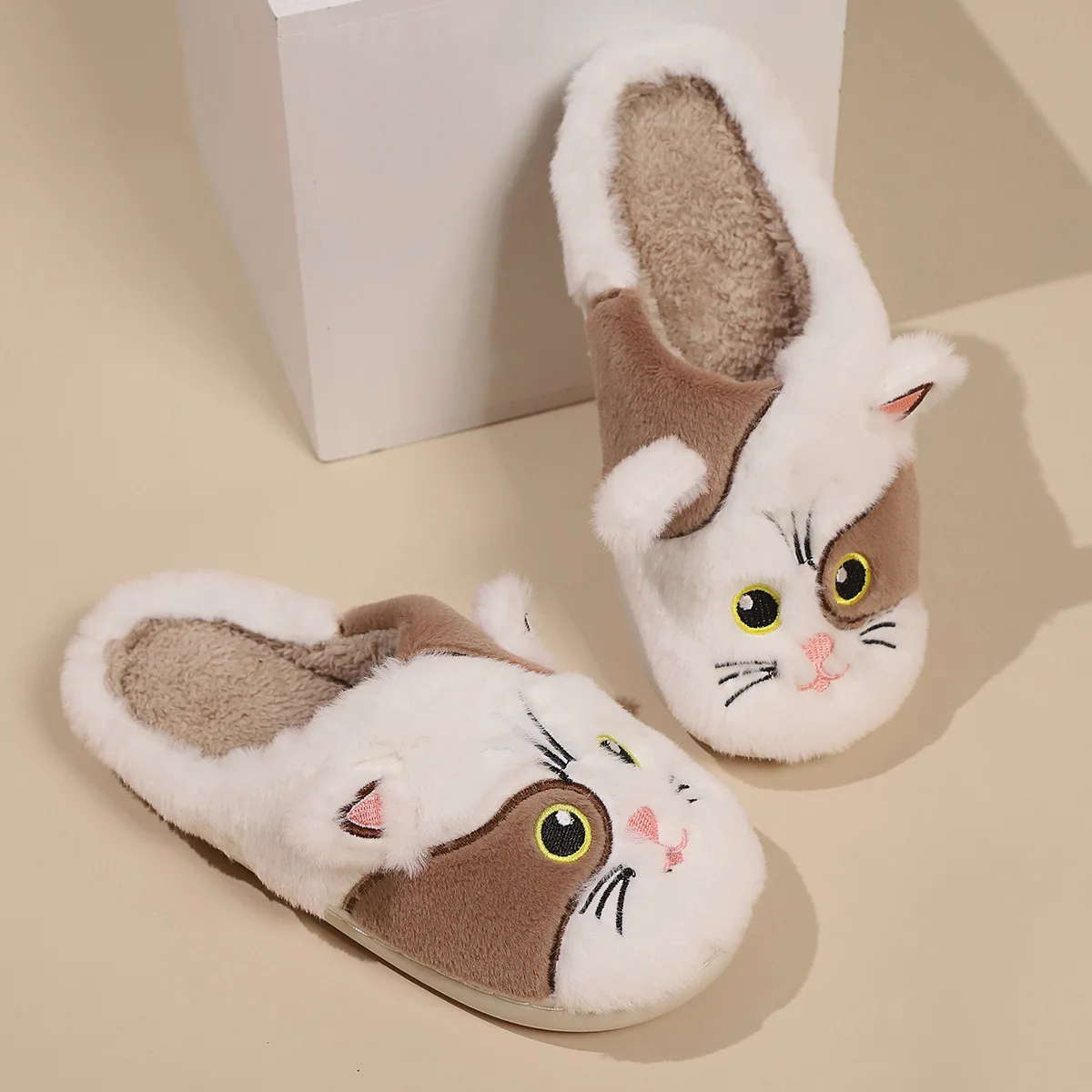 Cute Animal Plush Slippers Warm Home Indoor Winter Shoes Fashion Fur Slippers for Women