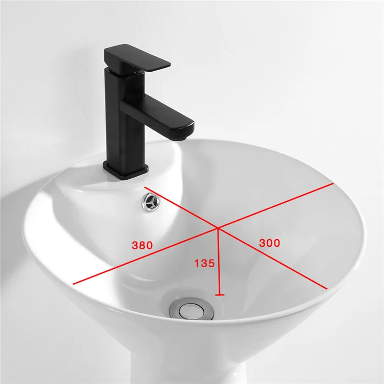 Wholesale Cheap Modern Hotel Bathroom Sinks Ceramic Sanitary Ware Ceramic Pedestal Sink Art Basin Free Standing Basin
