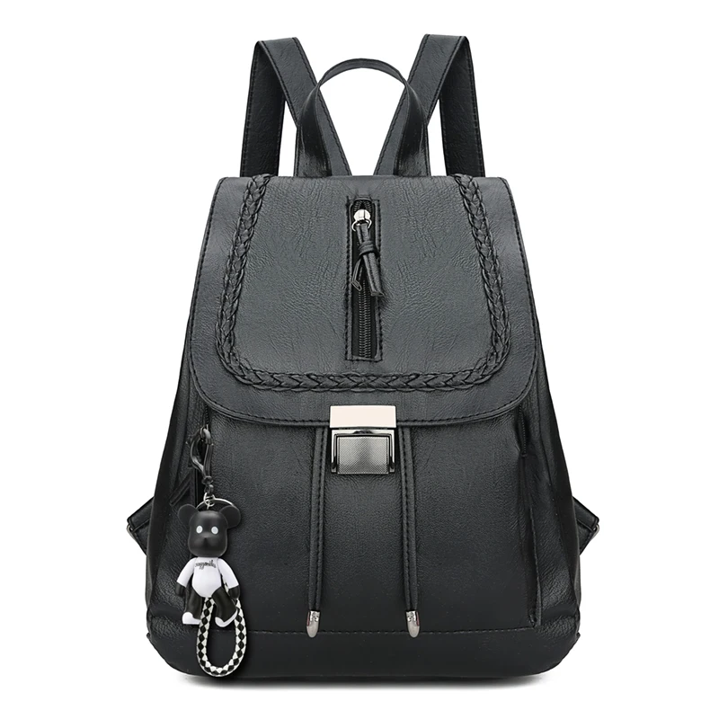 Custom Pu Leather Mini Backpack Straps Shoulders Bag Zipper Travel Mini Backpack For Women