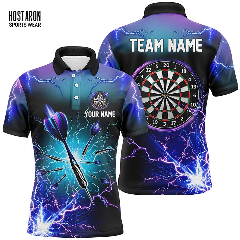 HOSTARON Custom Cheap Quick Dry Sublimation Men Jerseys Professional Darts Wear Polyester Dart Shirts Jersey With Pocket