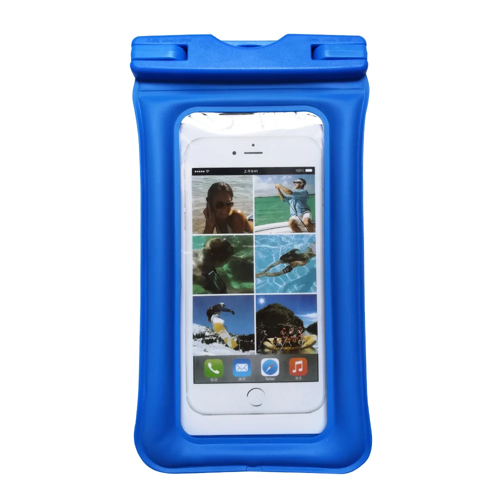 100pc/lot Wholesale Promotion New Arrived Floating IPX8 Transparent Waterproof Phone Case TPU Bag