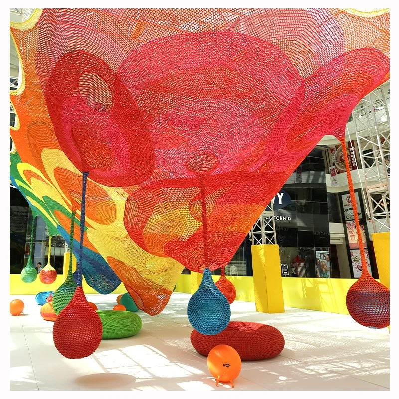 crocheted playground indoor Amusement park equipment kids soft crochet net small indoor playground