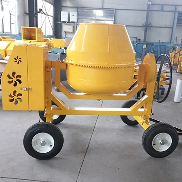 CE approved mini electric portable cement concrete mixer with four wheels for home use building