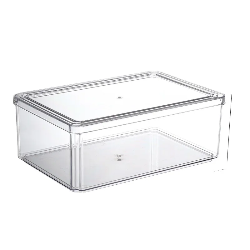 Clear Plastic Freezer Refrigerator Food Storage Box Fridge Storage Containers Stackable Organizer Bins With Removable Drain Tray