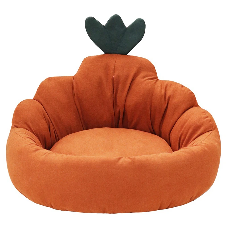 Custom Warm Cute Waterproof Washable Pet Sofa Bed Cushion Universal For All Seasons Pumpkin Shaped Dog Pet Bed Cushion