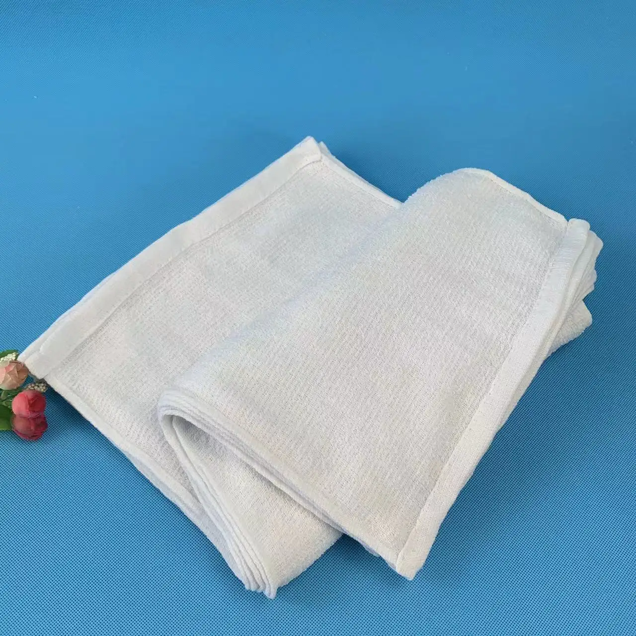 disposable hotel home white thin cotton face hand towel