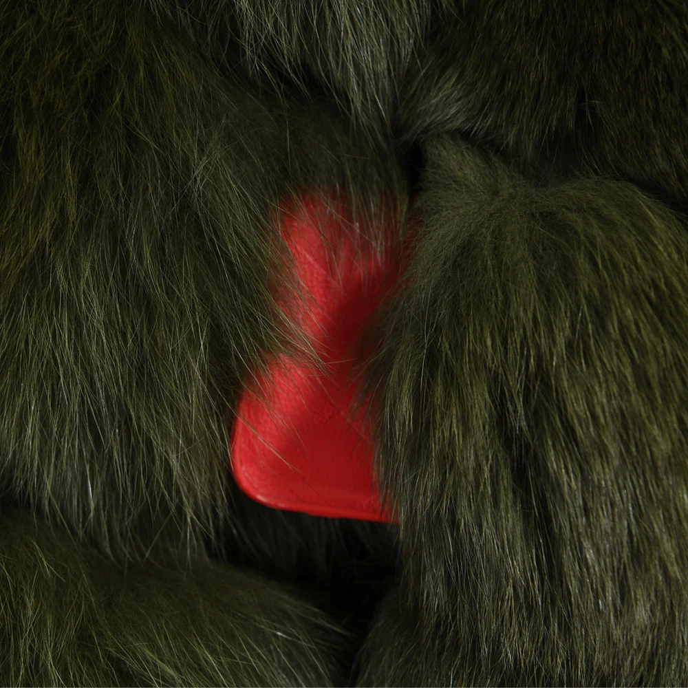 OEM Factory Popular Fluffy Real Fox Fur Coat Bubble Sleeves Custom Wholesale Woman Winter Short Fox Fur Coat