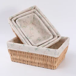 Hot Popular Top Quality Rattan Rectangle Bread Wicker Crafts Basket