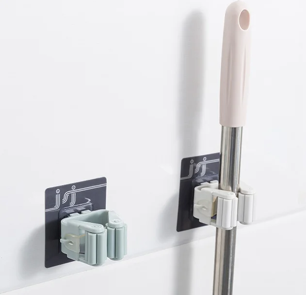 bathroom kitchen wall mounted storage rack for home anti-slip broom mop Handle holder Hook hanger
