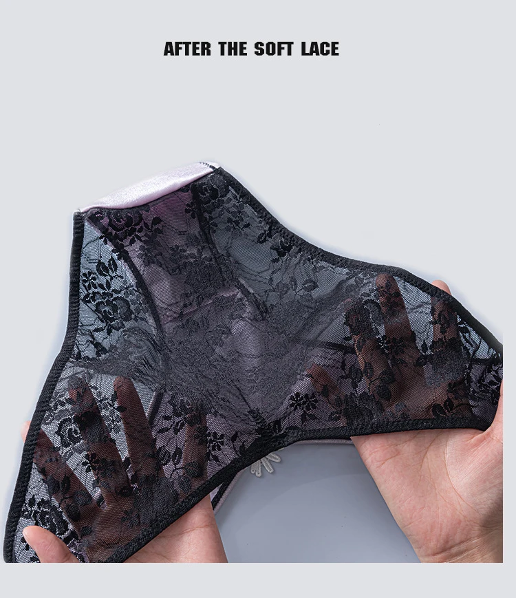 Women Underwear Comfortable Briefs M-XL Solid Color Panty Intimates Satin Panties Sexy Lace Underpants