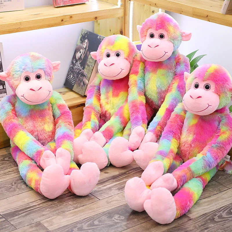 
Colorful long-armed monkey big mouth monkey stuffed toy gorilla home pillow gift for children 