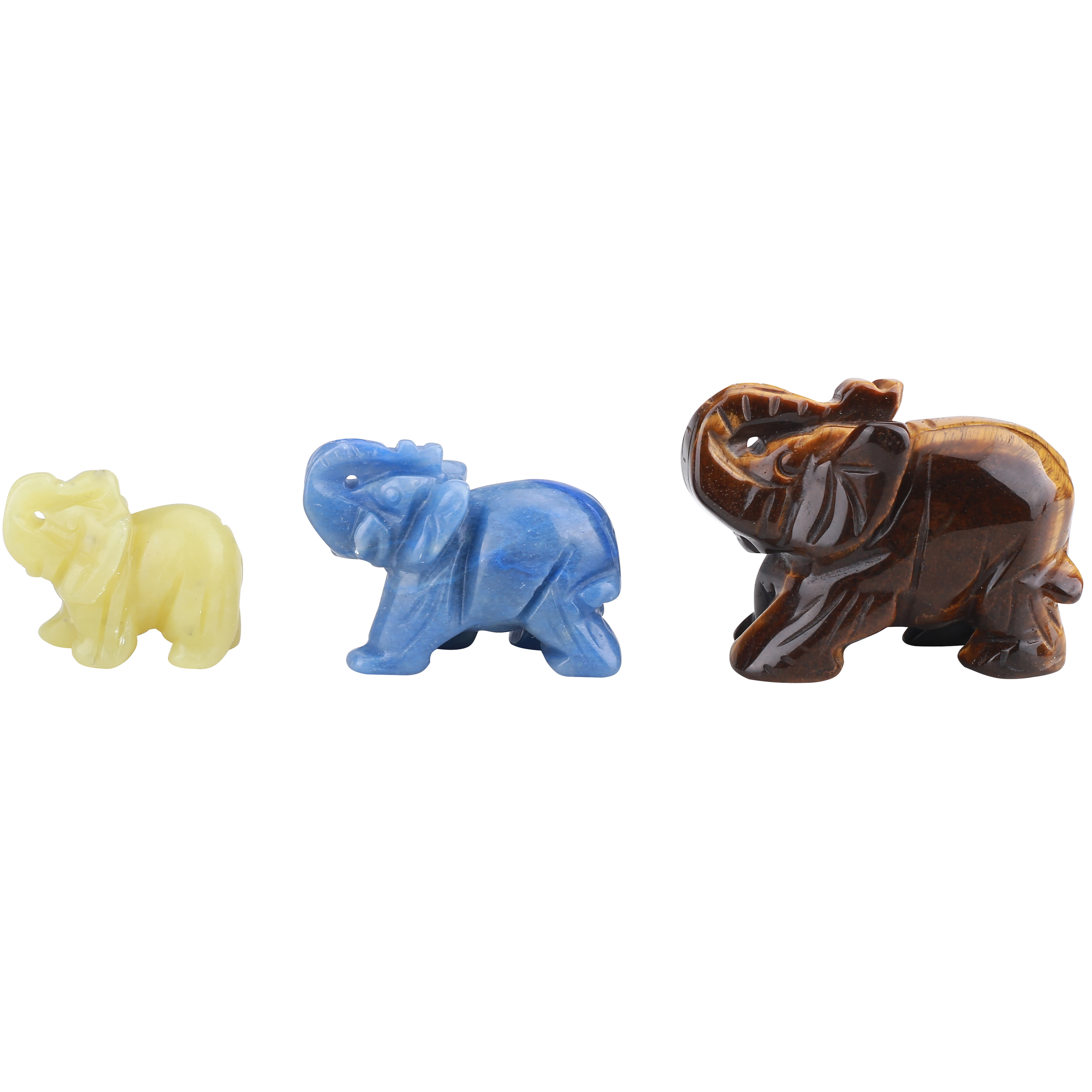 Home Decoration Natural Gem Carving Elephant Crystal Jade Hand Carving Elephant Crafts