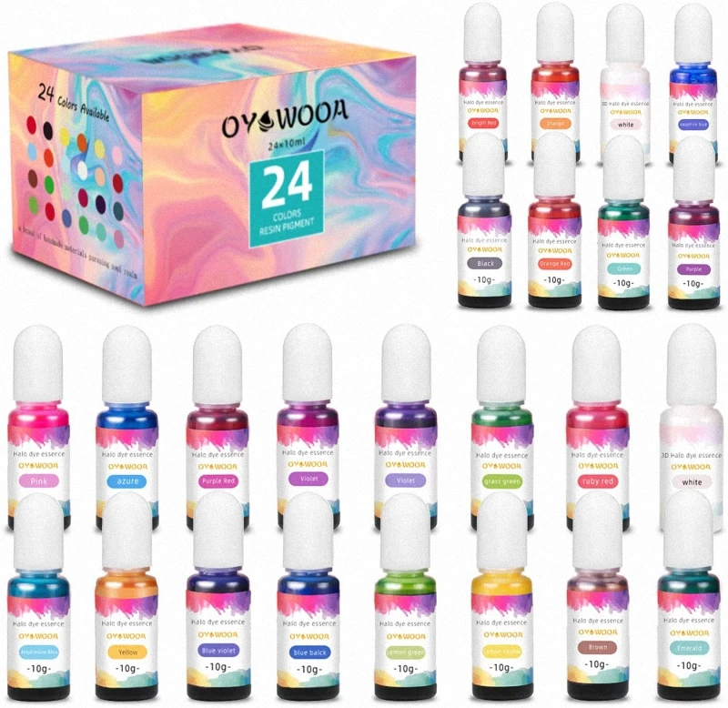 Hot Sale 24 Colors UV Resin Coloring Crystal Transparent Liquid Epoxy Resin Pigment