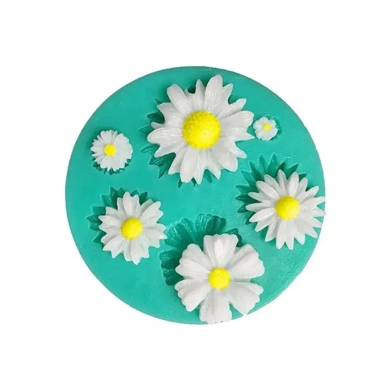 Y4836 Handmade Mini Flowers Fondant Candle Mold DIY Silicone Peach Blossom Sakura Daisy Flower Mold