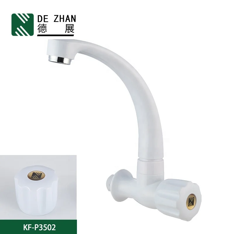 
Modern Single Handle Chrome Plastic Water Tap Single Cold Kitchen Sink Faucet 