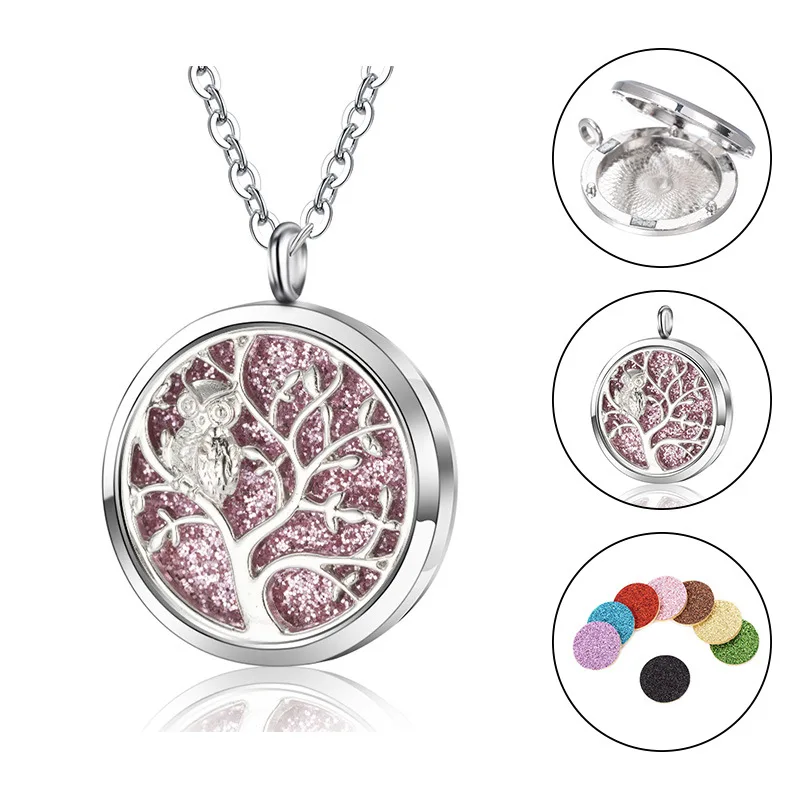 Aromatherapy Necklace Hollow Fashionable  Aroma locket Necklace Dispenser Photo Box DIY Pendant Magnetic Open Necklace
