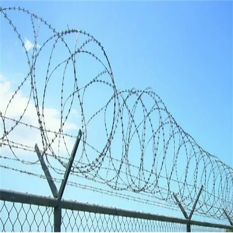 Low Price Galvanized Razor Blade Barbed Wire Roll & Galvanized Razor Wire Fence Designs