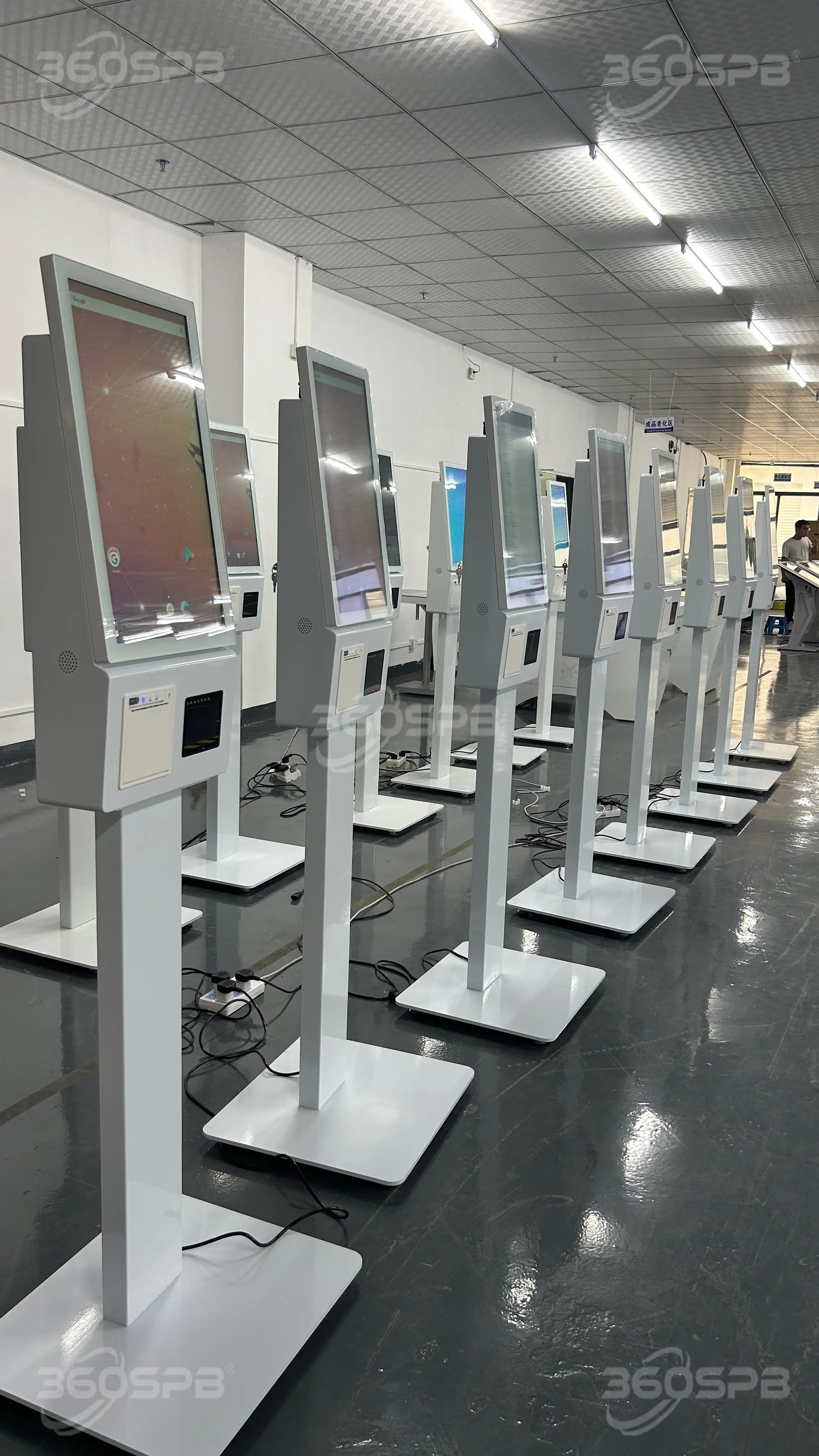 360SPB|21.5' digital kiosk touch screen With QR Scanner And Printer Self Service for coffee shop