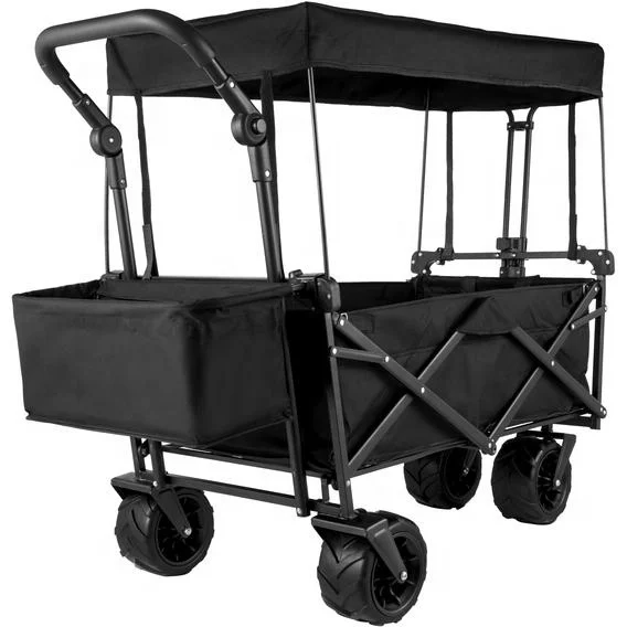 Foldable Trolley Push pull wagon stroller wagon folding wagon with canopy for kids