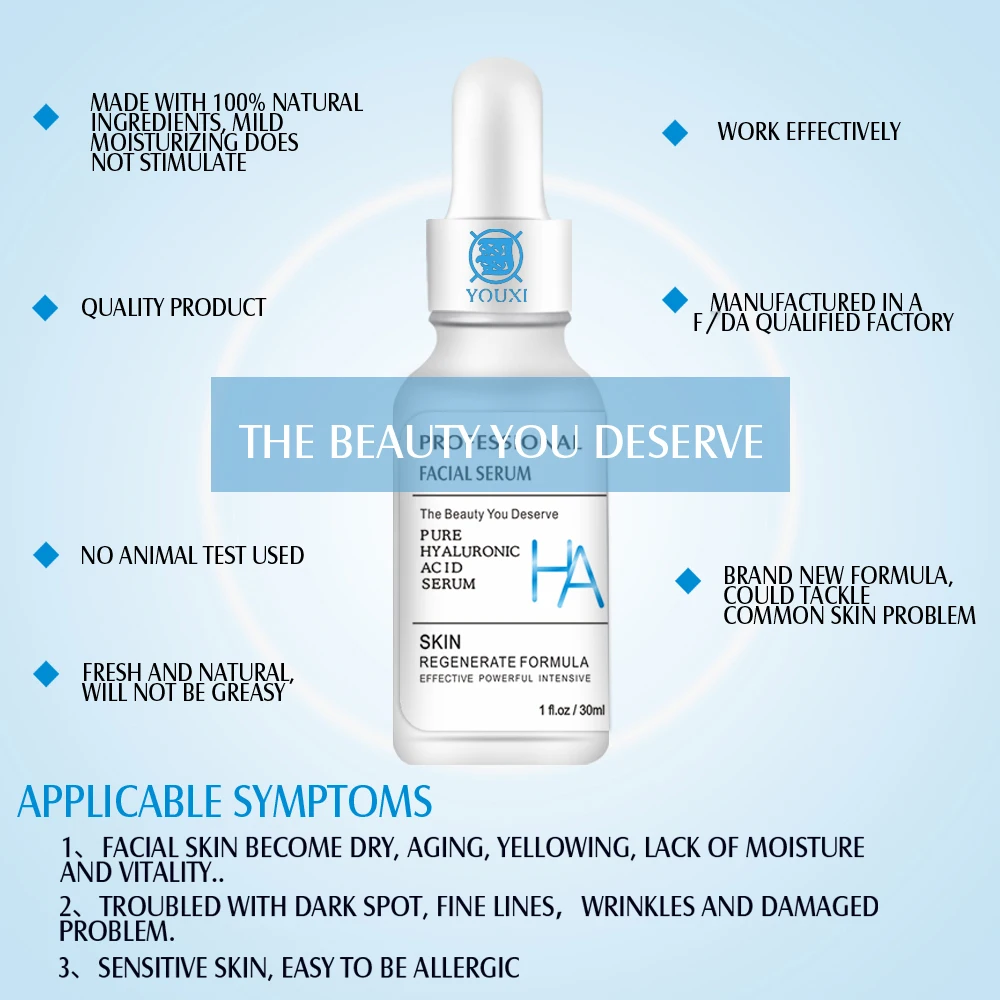 High Quality pure for face filler antiaging serum hyaluronic acid with free shipping
