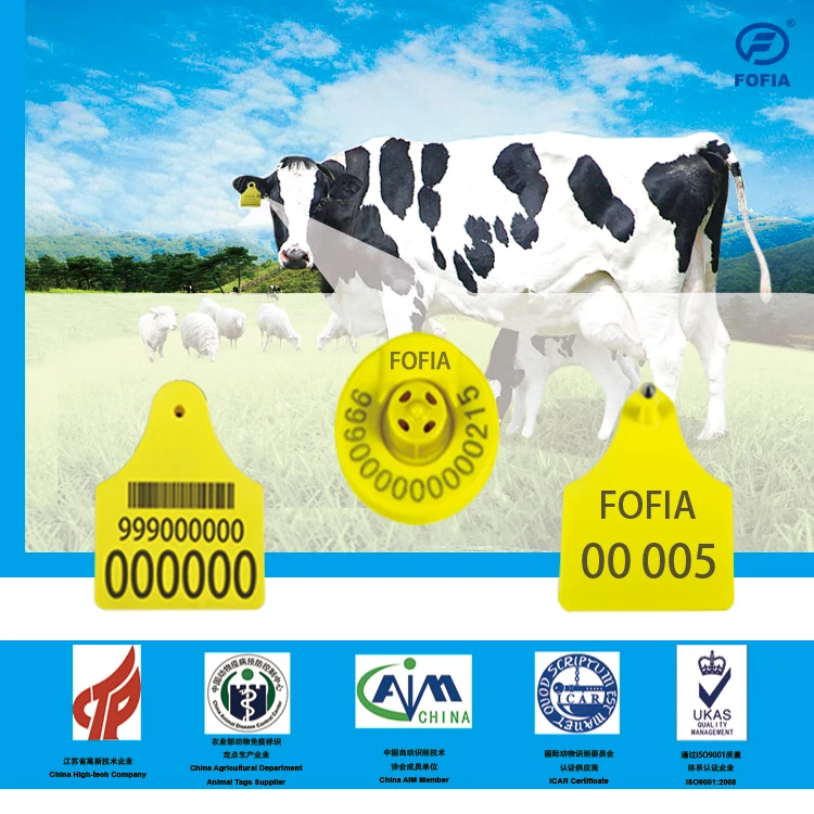 Chip Animal Ear Tag 134.2khz FDX-B Rfid Cattle Ear Tag TPU Livestock Sheep Goat Cow Ear Tags