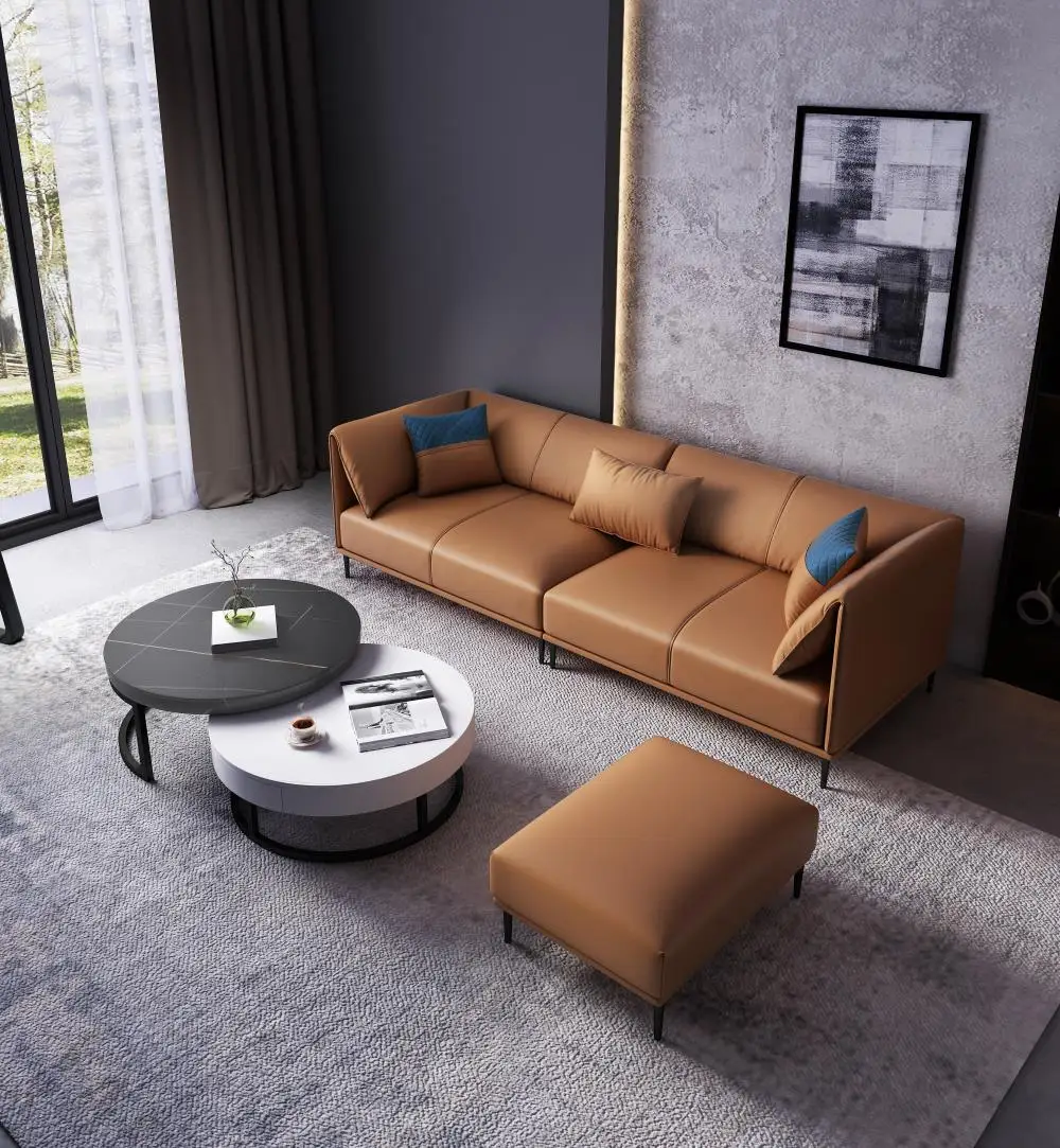 Luxury Home Furniture sofa  Sectional Solid Walnut Sofa  Set With Feathered Cushion For Living Room sofa