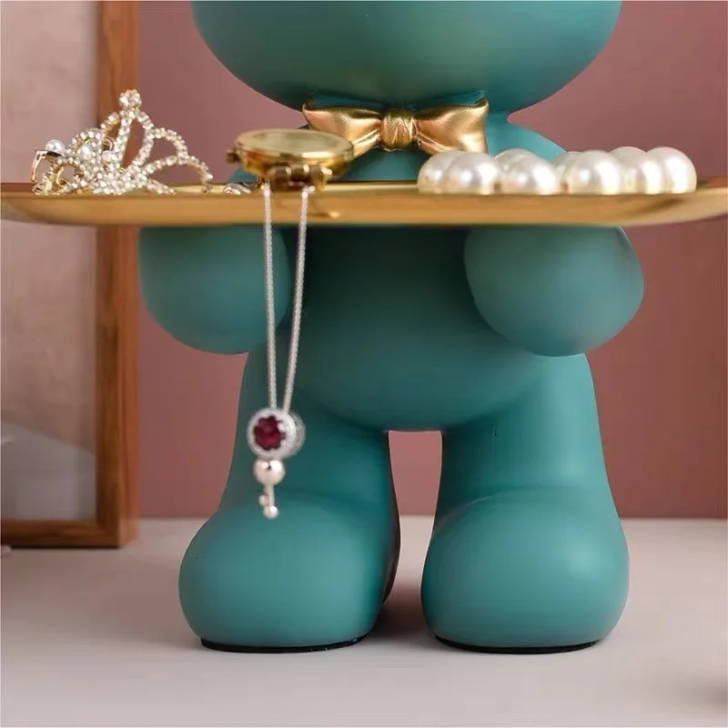 ins wind violent bear enters the home decoration porch living room decoration key tray housewarming gift