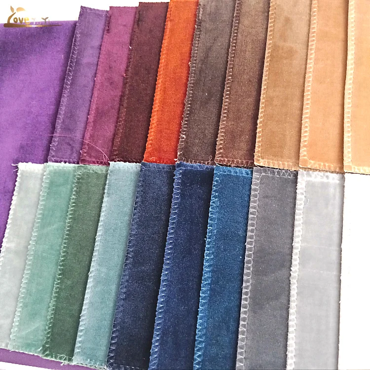 Hot Sale Super Soft Shiny Colorful Upholstery Plain Cut Sofa Velvet Fabric