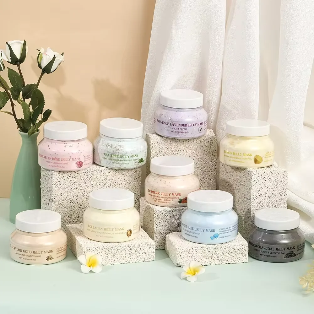 OEM Custom Organic Natural Whitening Jelly Peel Off Crystal Facial Rose Jelly Mask Powder for Beauty