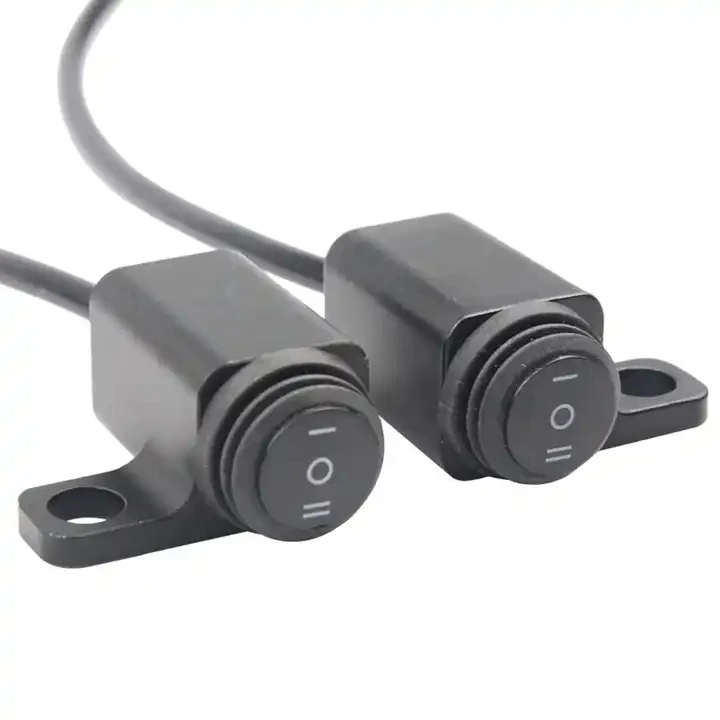 Motorcycle Aluminum Alloy  Headlight Switch Three-position Waterproof 12V Fog Spotlight Mirror Mount Switches