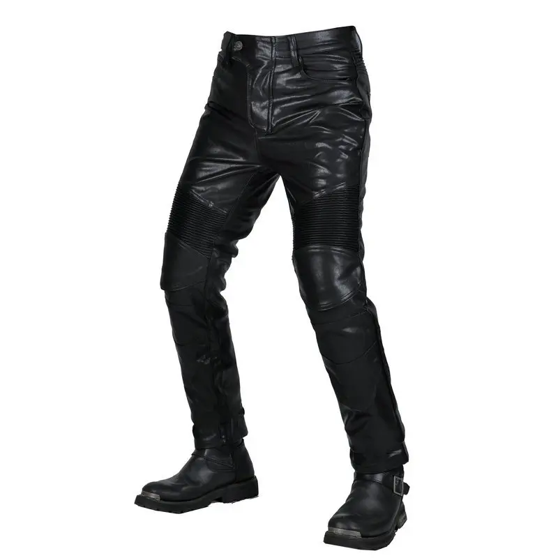 2024 new fall-proof leather pants four seasons casual wind-blocking waterproof fall-proof pants for men factory wholesale