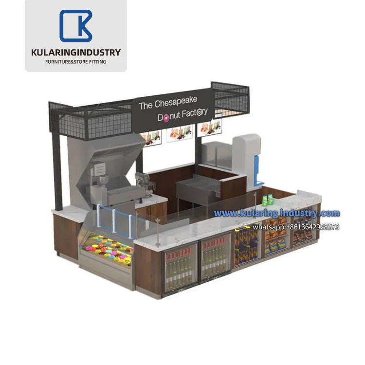 Hot Selling Donut Kiosk & Bakery Display Counter with Professional Design in Retail Store