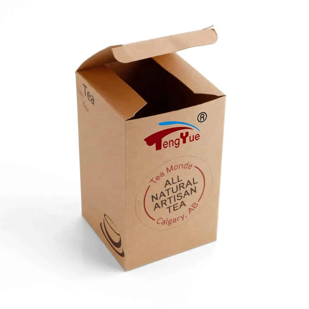 Biodegradable Folding Kraft Tea Paper Box Packaging with Private Label